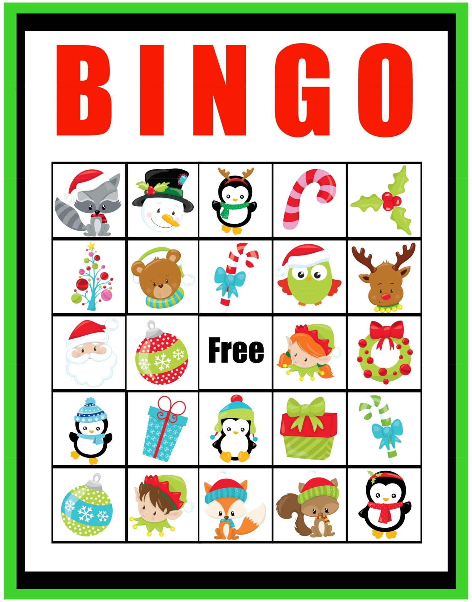 printable christmas bingo cards free download