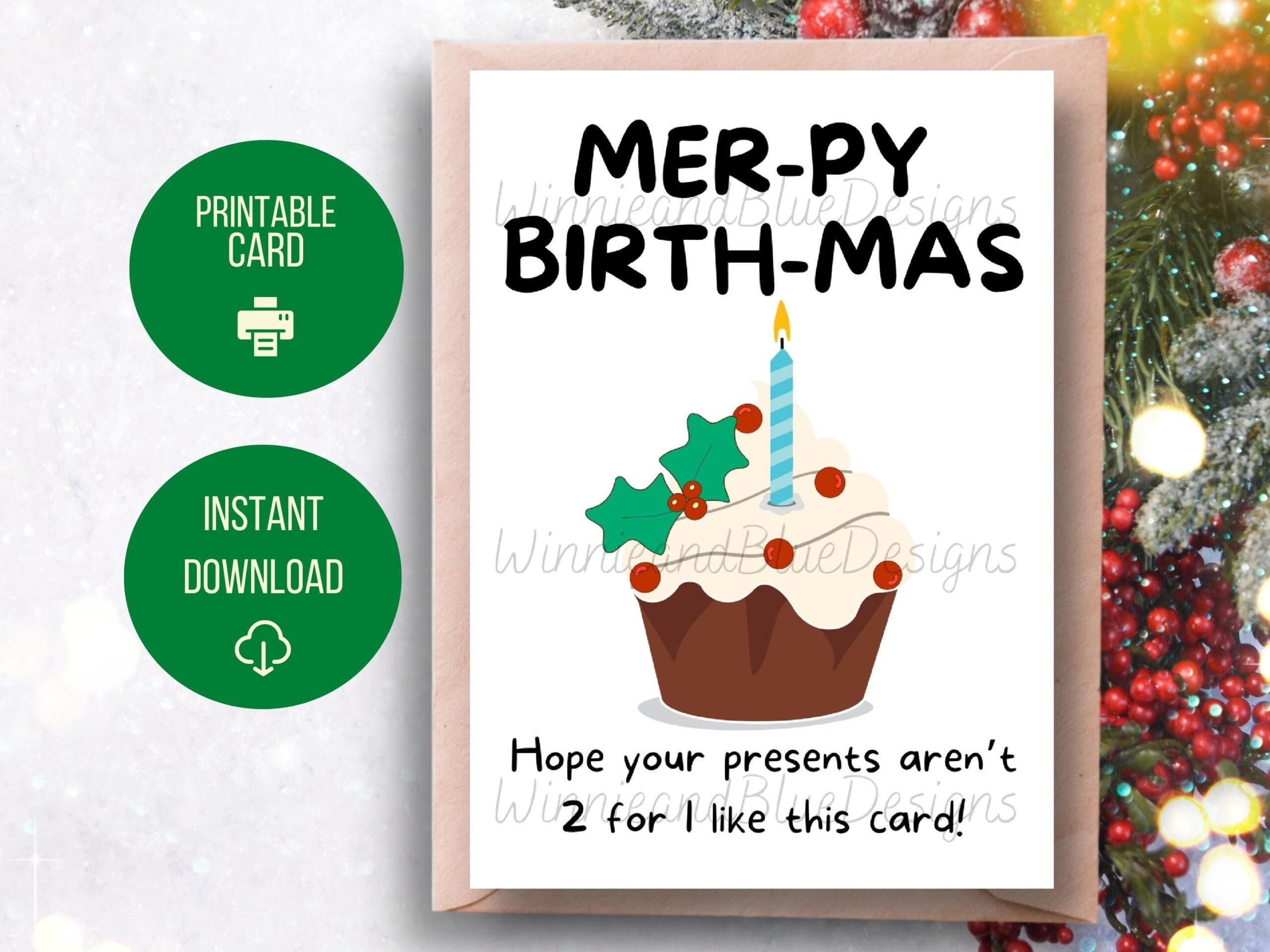 Christmas Birthday Cards Printable