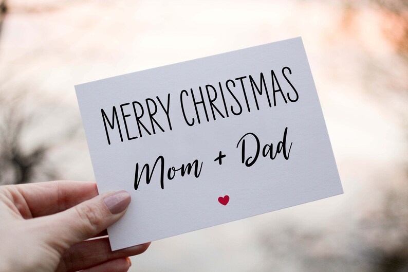 Christmas Card Parents PRINTABLE Christmas Card Mom Dad Cute