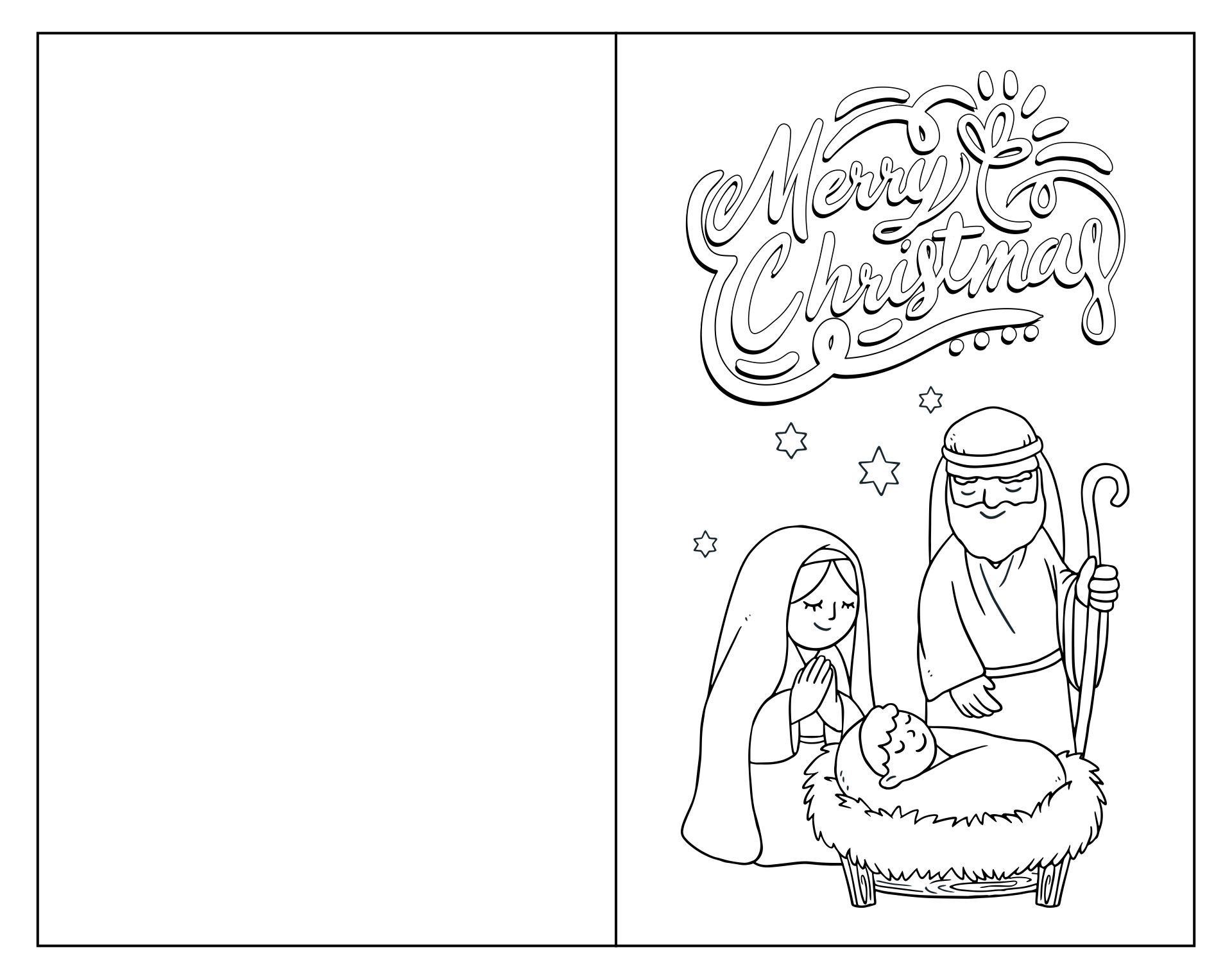 printable christian christmas cards to color