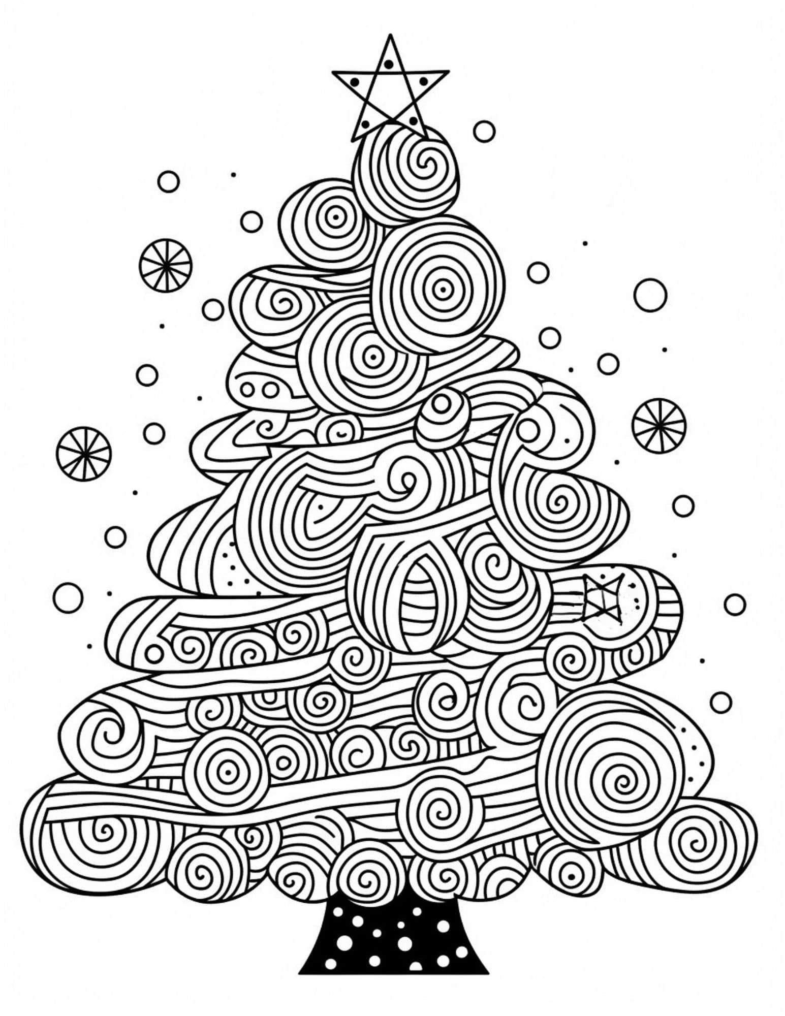 free printable christmas tree coloring page