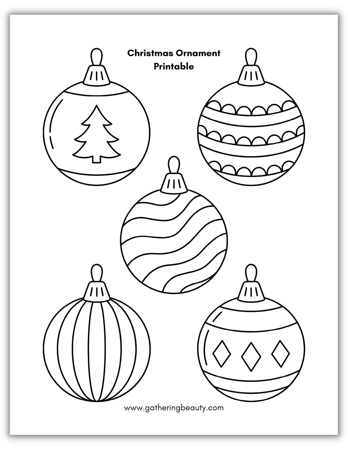 Christmas Ornament Printable Gathering Beauty