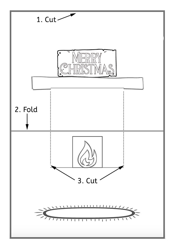 Christmas Pop Up Card Printable Decorate The Holiday Mantlepiece