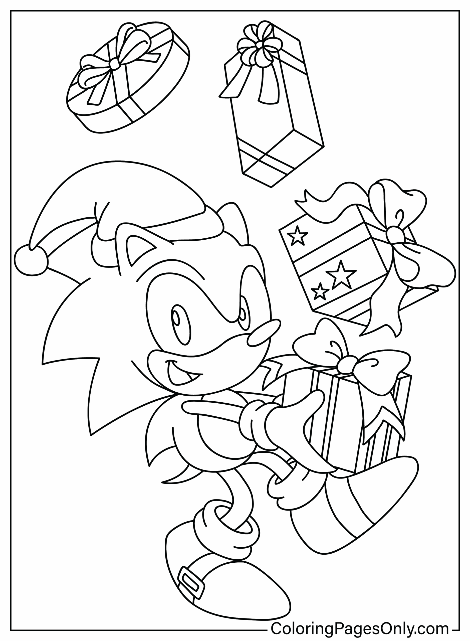 free printable sonic coloring page