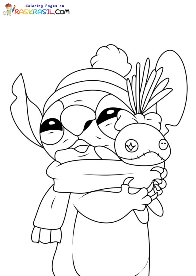 Stitch Christmas Coloring Pages