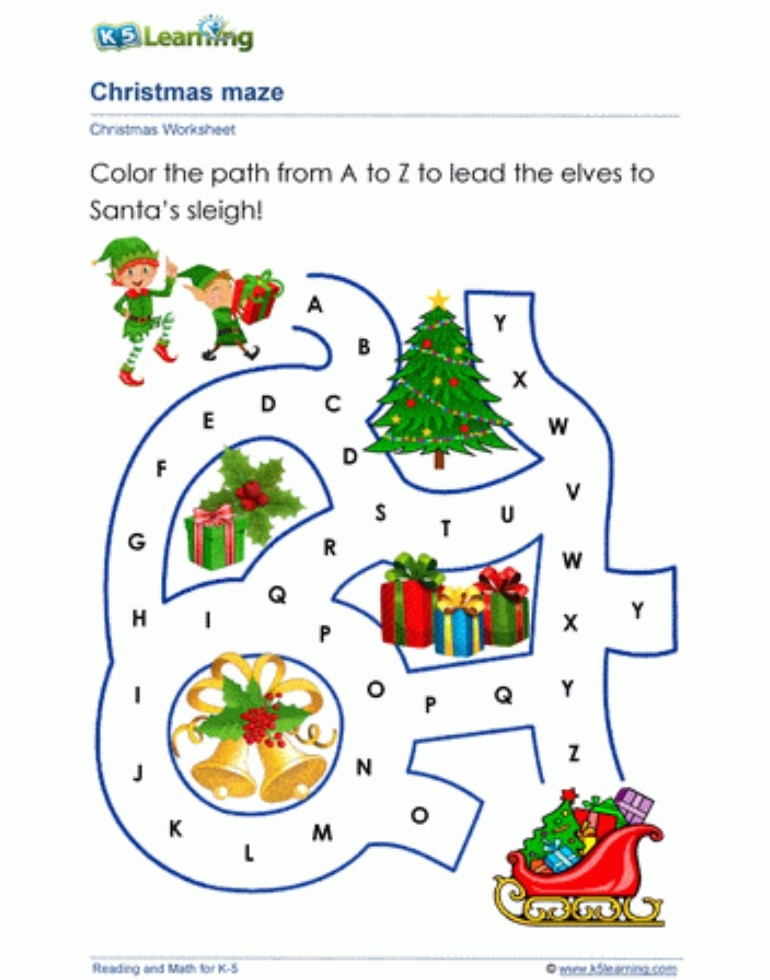 christmas worksheets printable