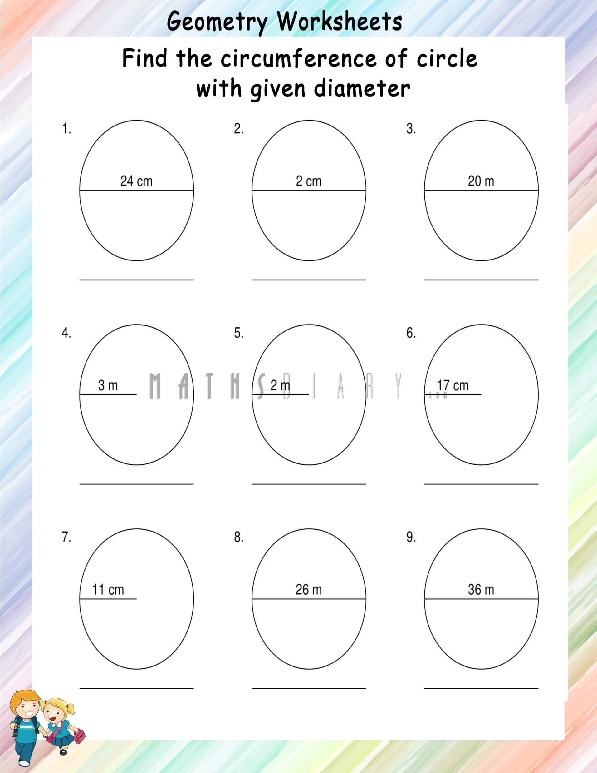 circumference worksheets