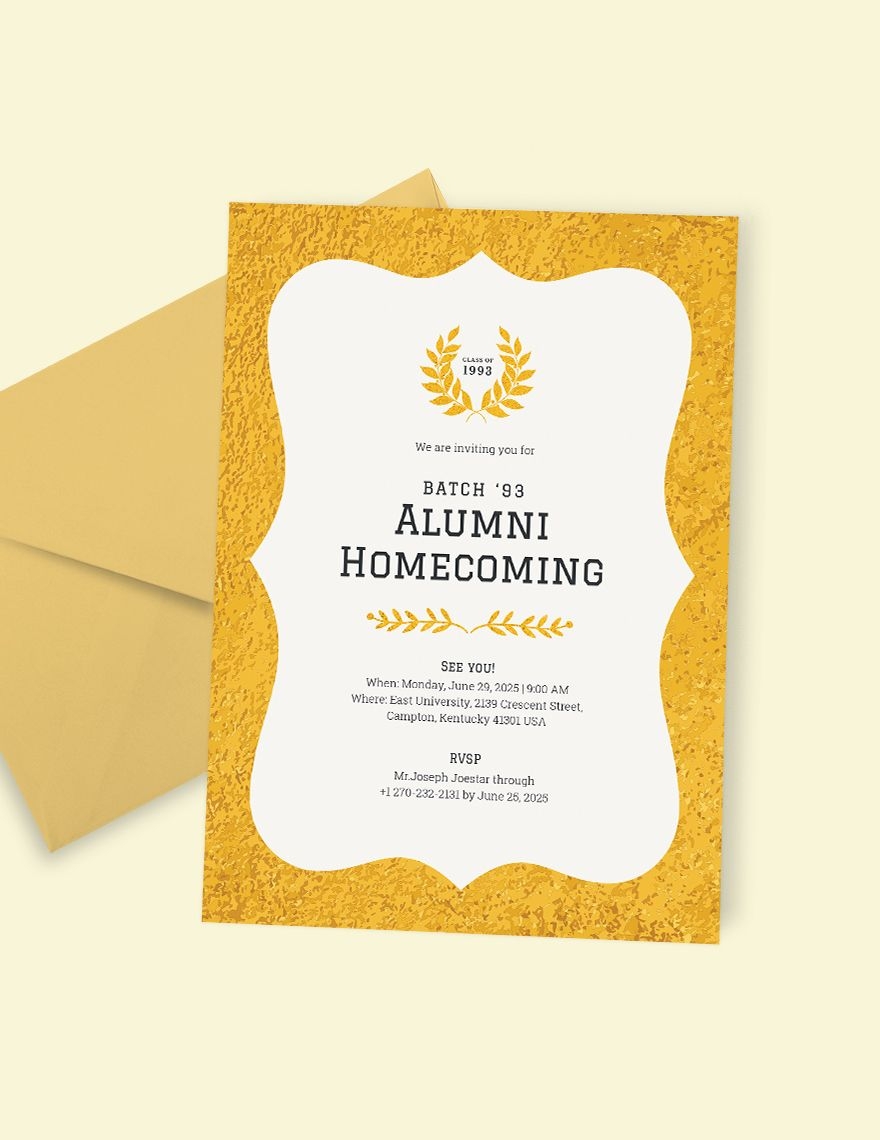 Class Reunion Invitation Template In Illustrator Pages Publisher PSD 