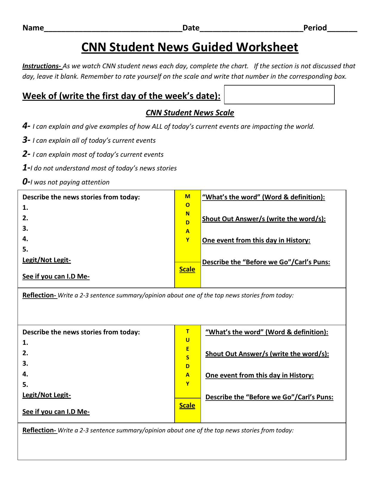 cnn 10 worksheet