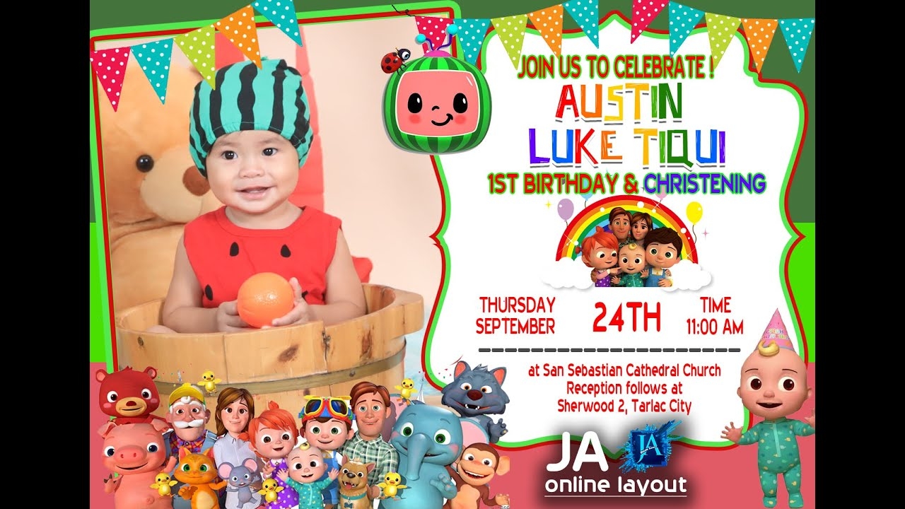 birthday invitation template cocomelon