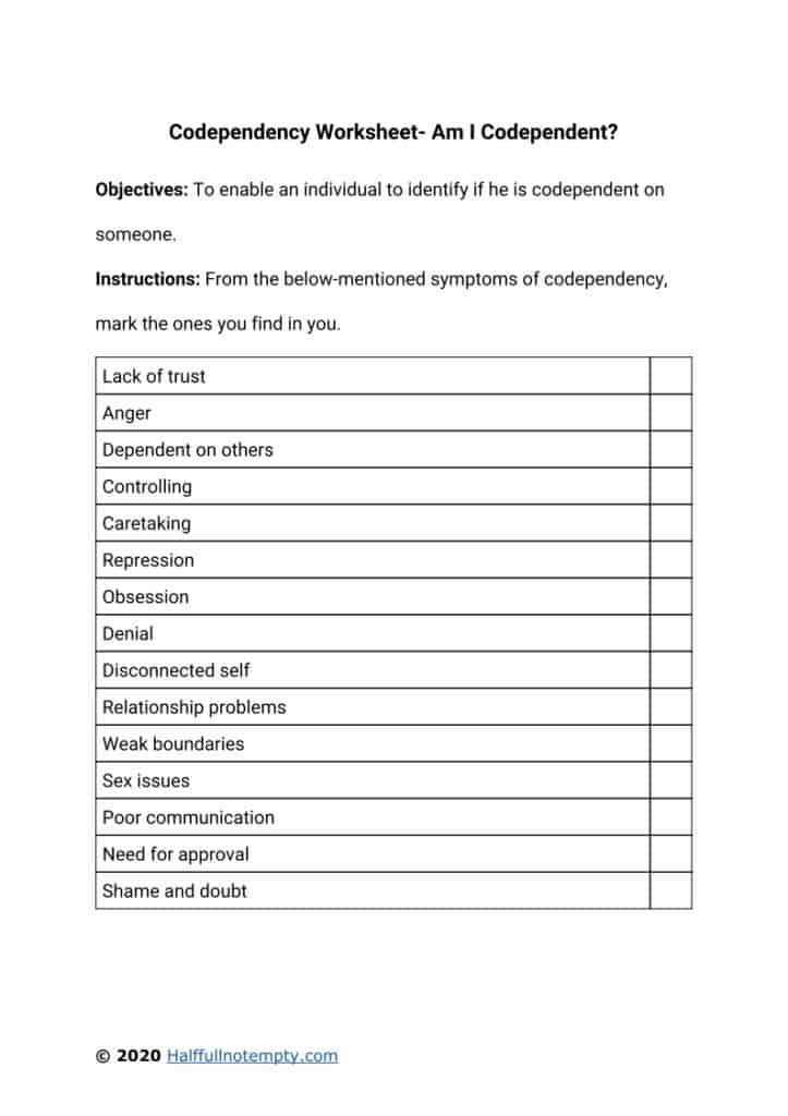 Codependency Therapy Worksheets Pdf Anger Management Worksheets