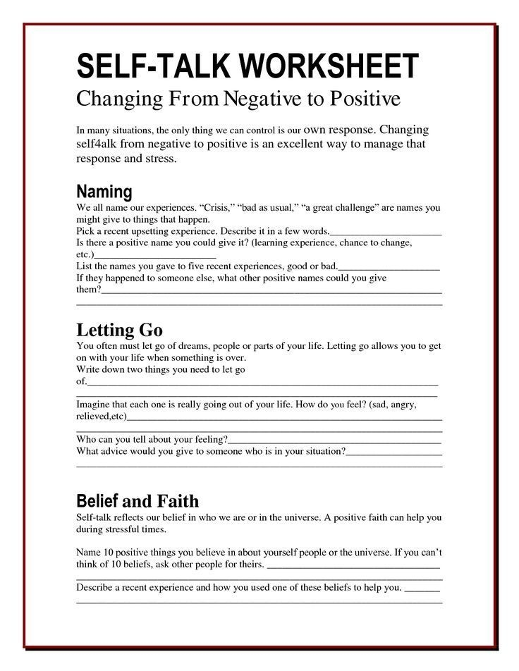 Cognitive Behavioral Therapy CBT Worksheets For Adults PDF