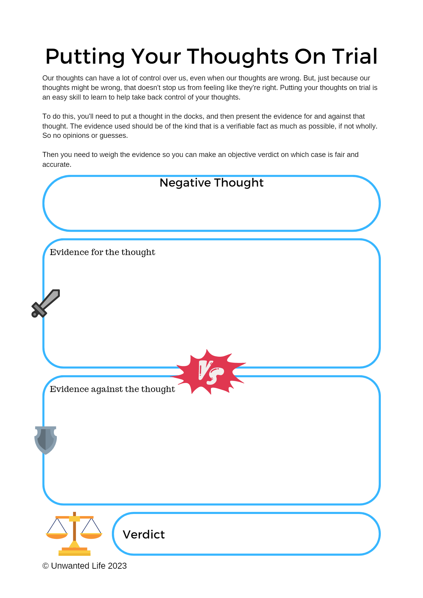 Cognitive Restructuring Worksheet Zencare Blog Worksheets Library
