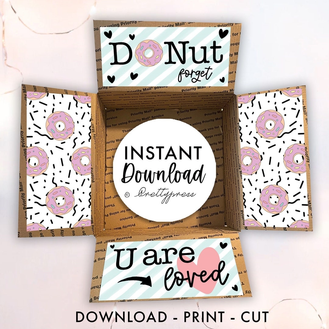 College Care Package Printable Care Package Instant Download Donut 