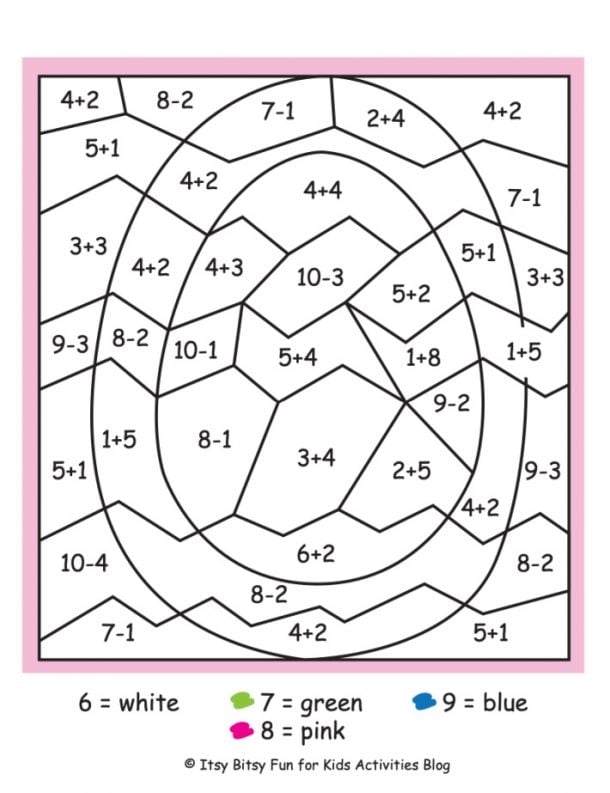 color by answer math worksheets