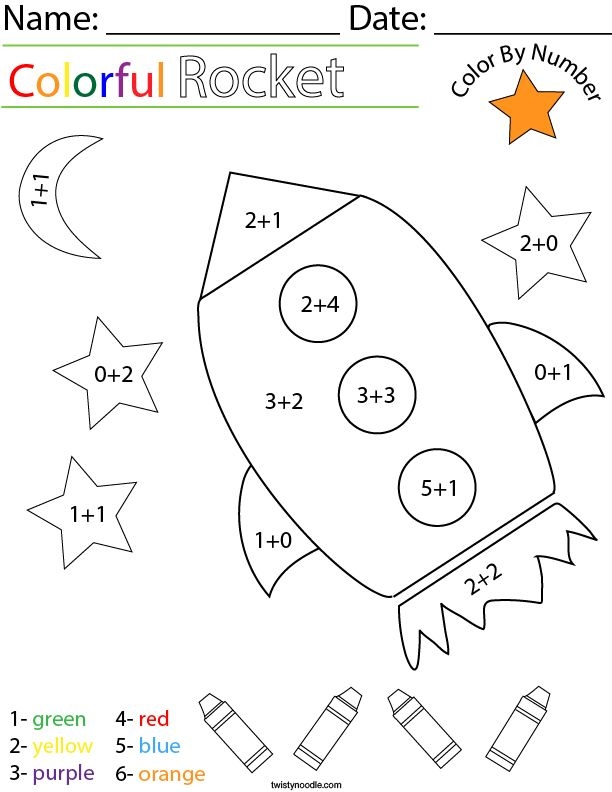 Color By Number Butterfly Math Worksheet Twisty Noodle B6D
