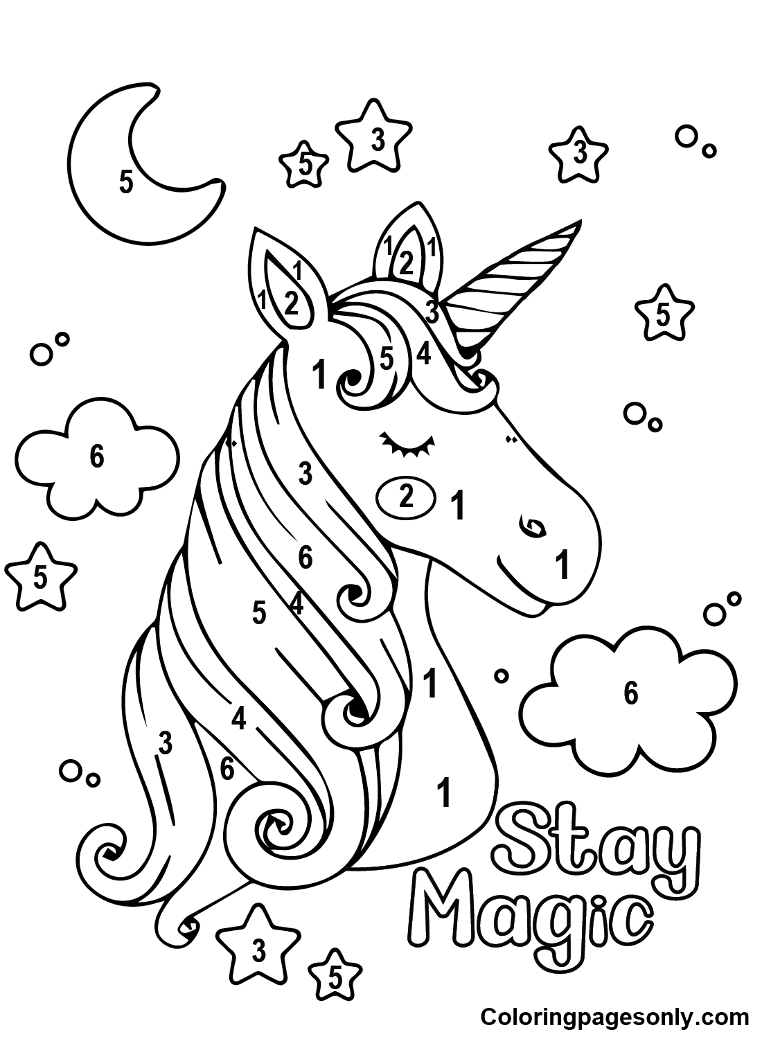 Color By Number Printable Unicorn Printable Online