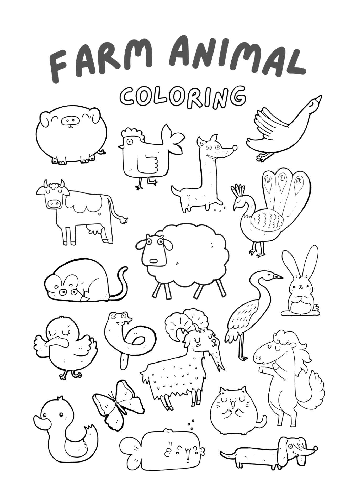 Color Farm Animals Printables