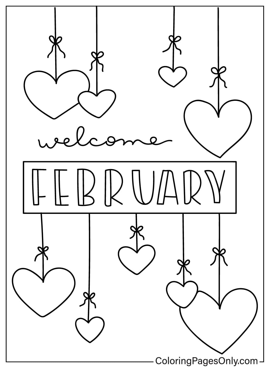 Color Page February Free Printable Coloring Pages
