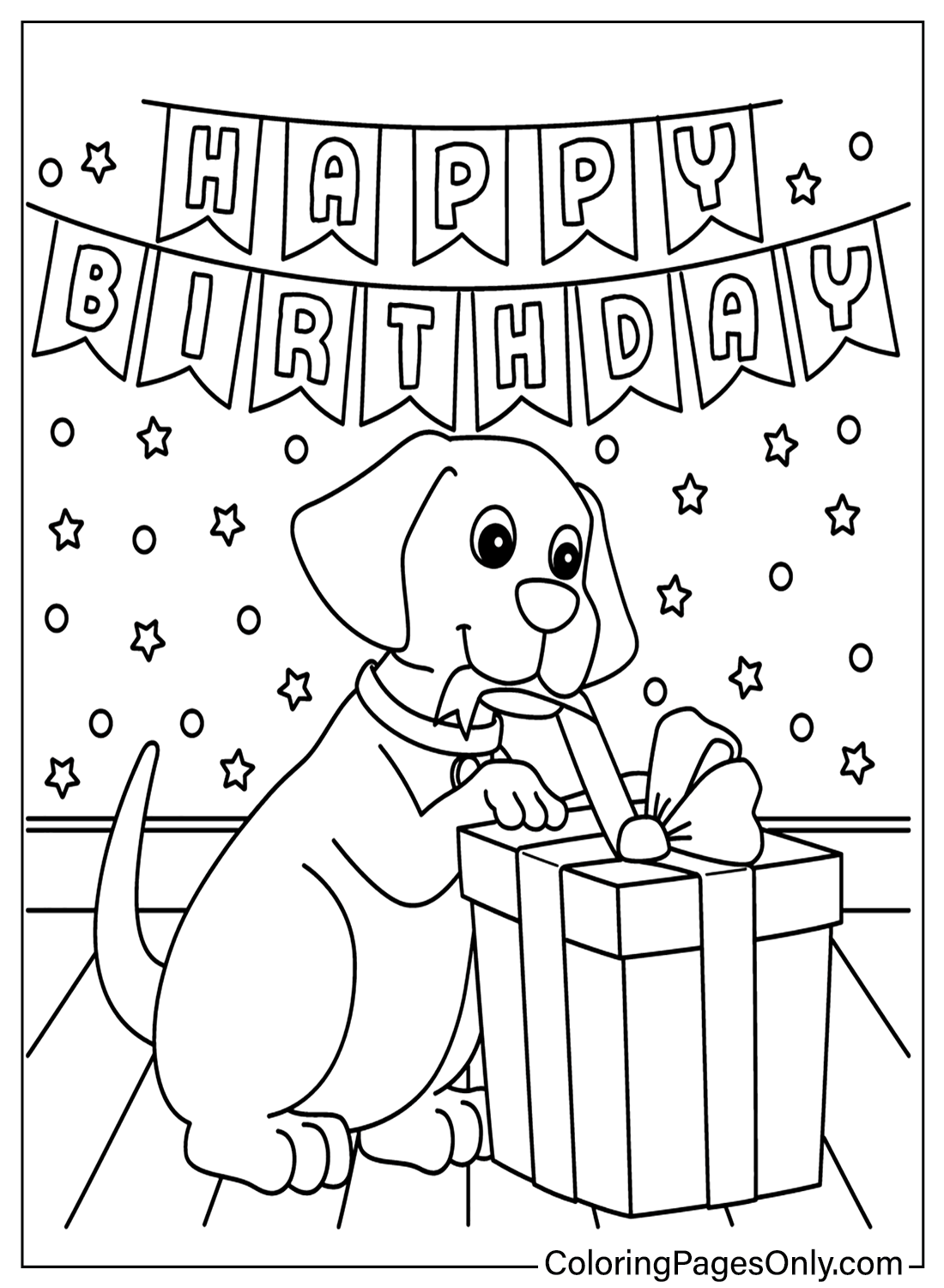 Color Page Happy Birthday Free Printable Coloring Pages