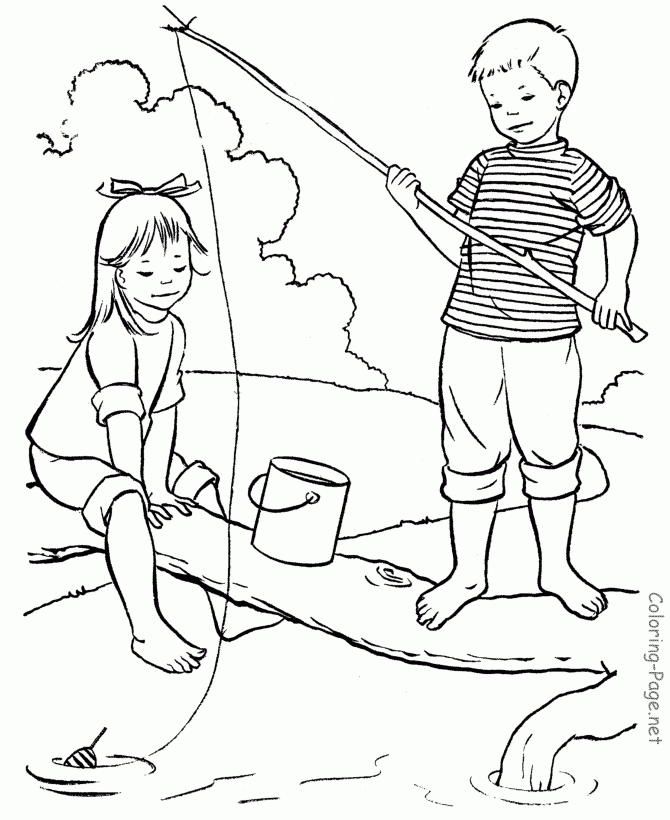 Coloring Pages Fishing Coloring Home