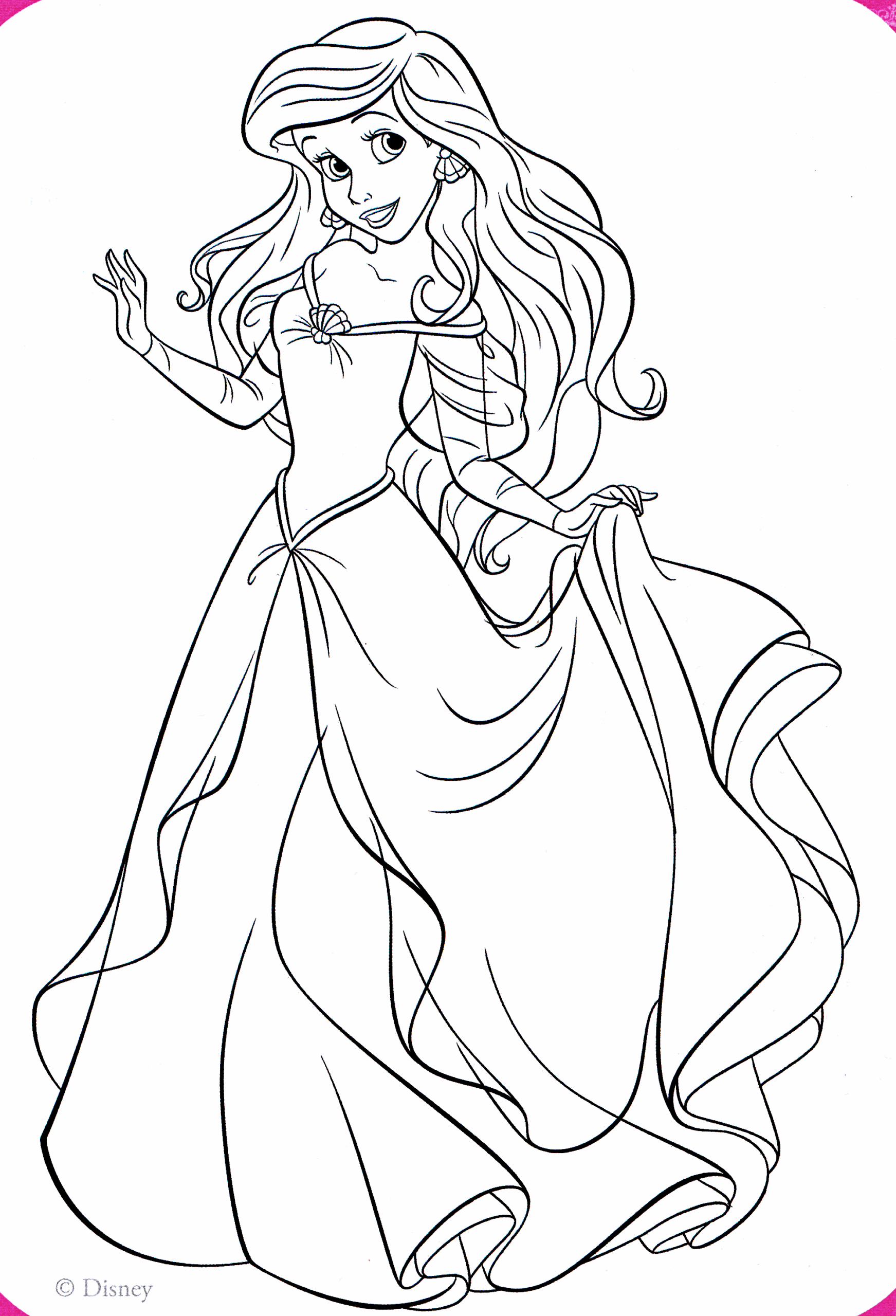 ariel princess coloring pages free