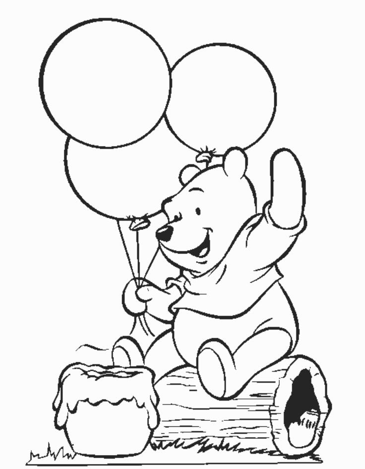 free pooh bear coloring pages