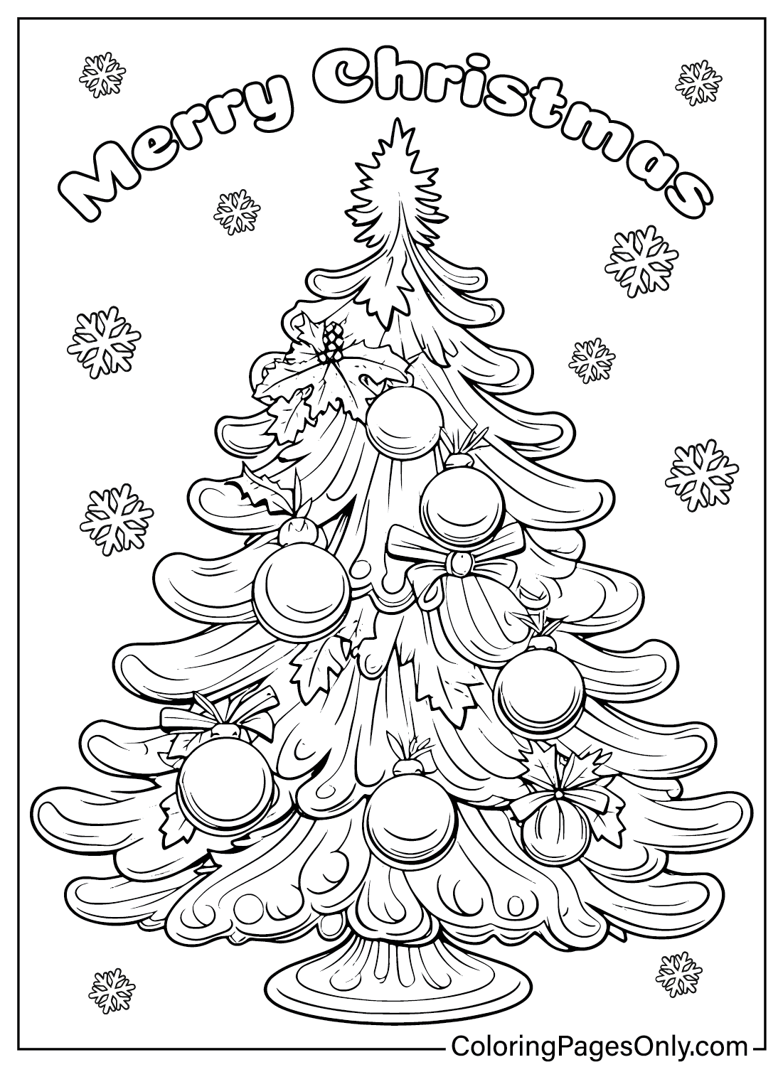 Coloring Pages Printable Christmas Tree Free Coloring Sheet 