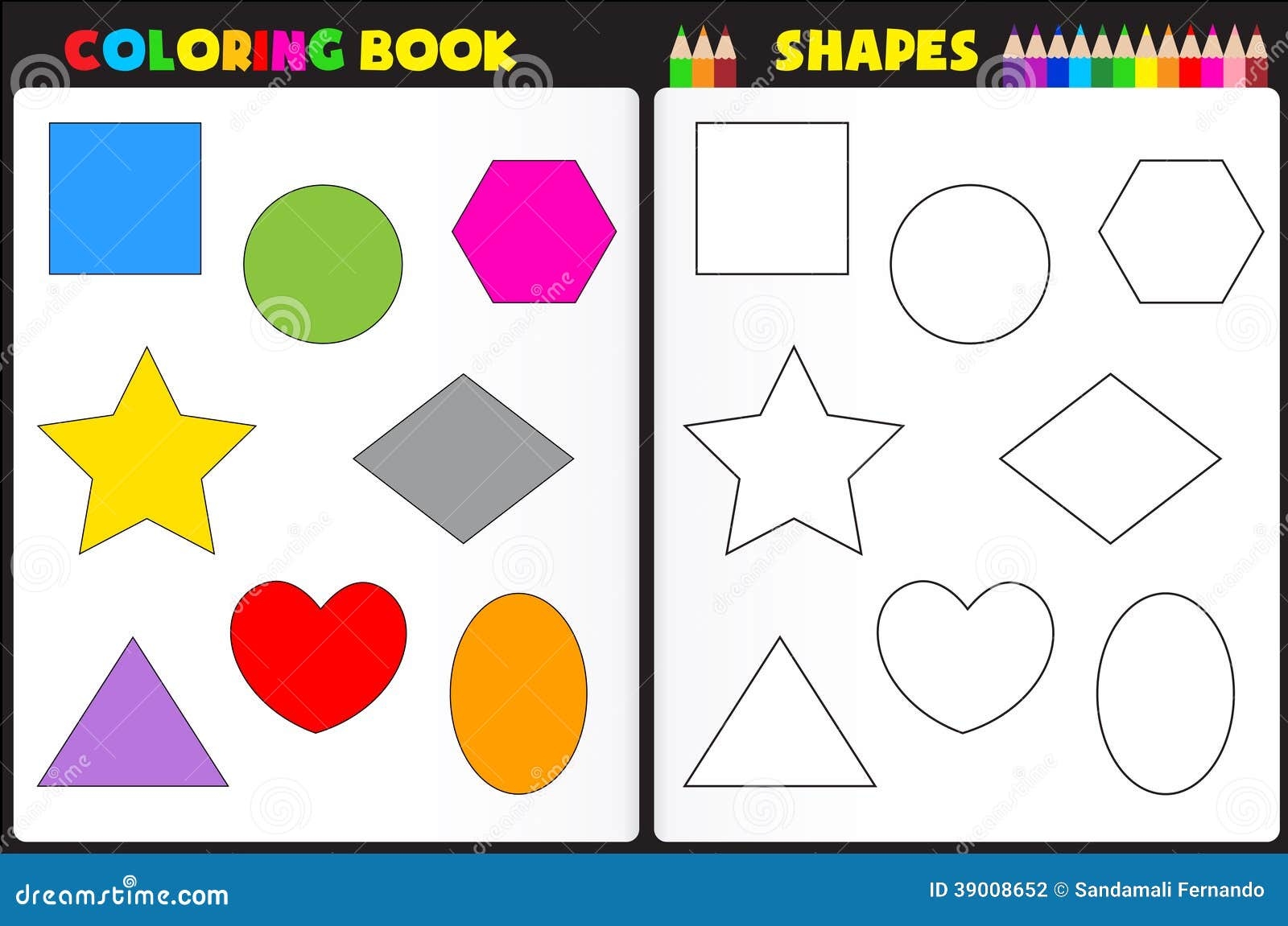 Colors And Shapes Coloring Pages