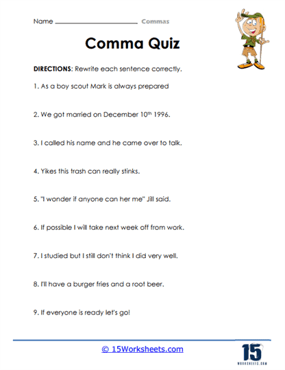 Commas Worksheets 15 Worksheets Worksheets Library