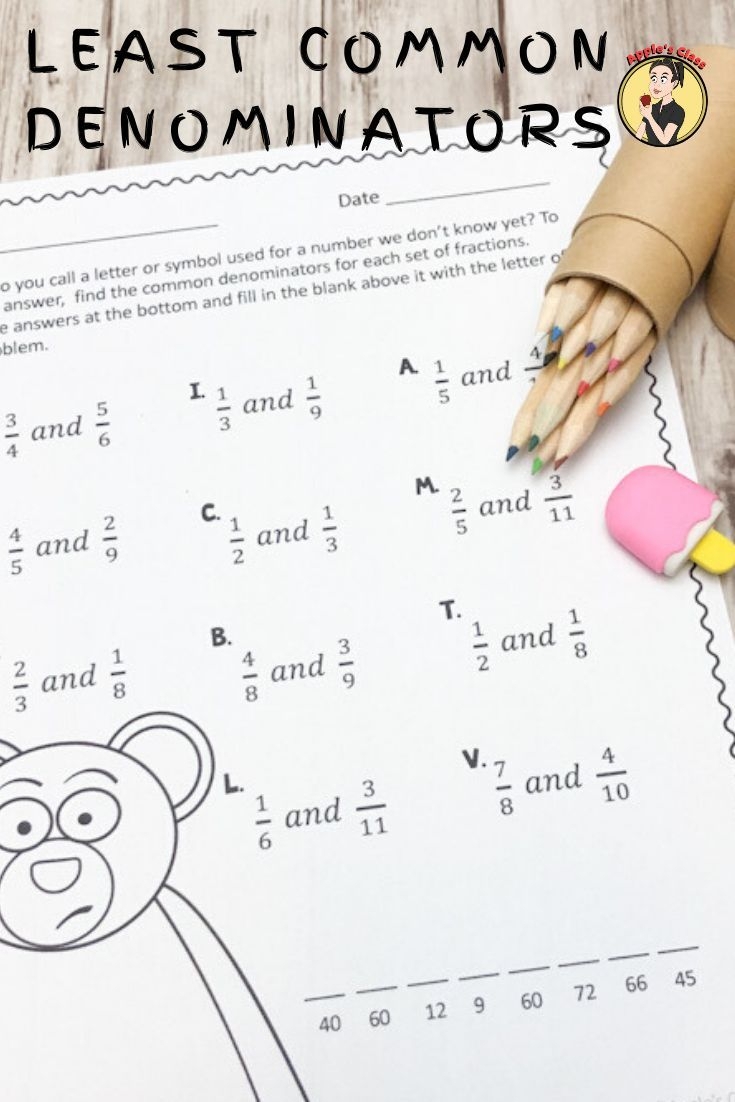 Common Denominator 5th Grade Worksheets CommonWorksheets