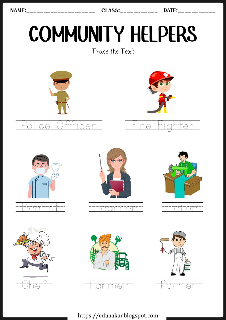 community helper worksheets