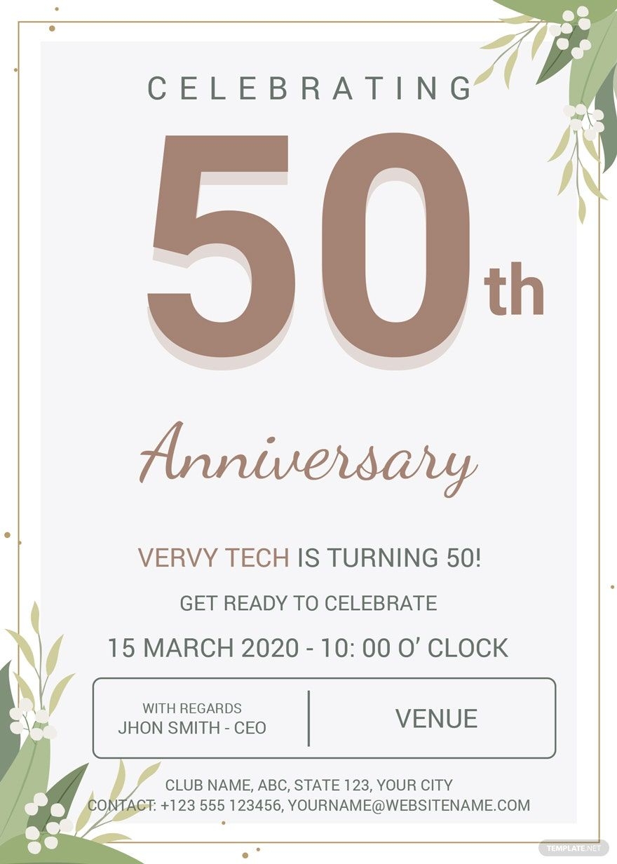 business anniversary invitations templates