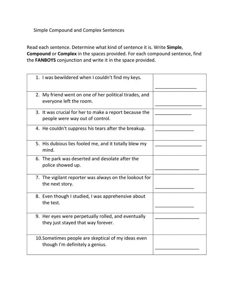 Compound Complex Sentences Worksheet E streetlight Complex