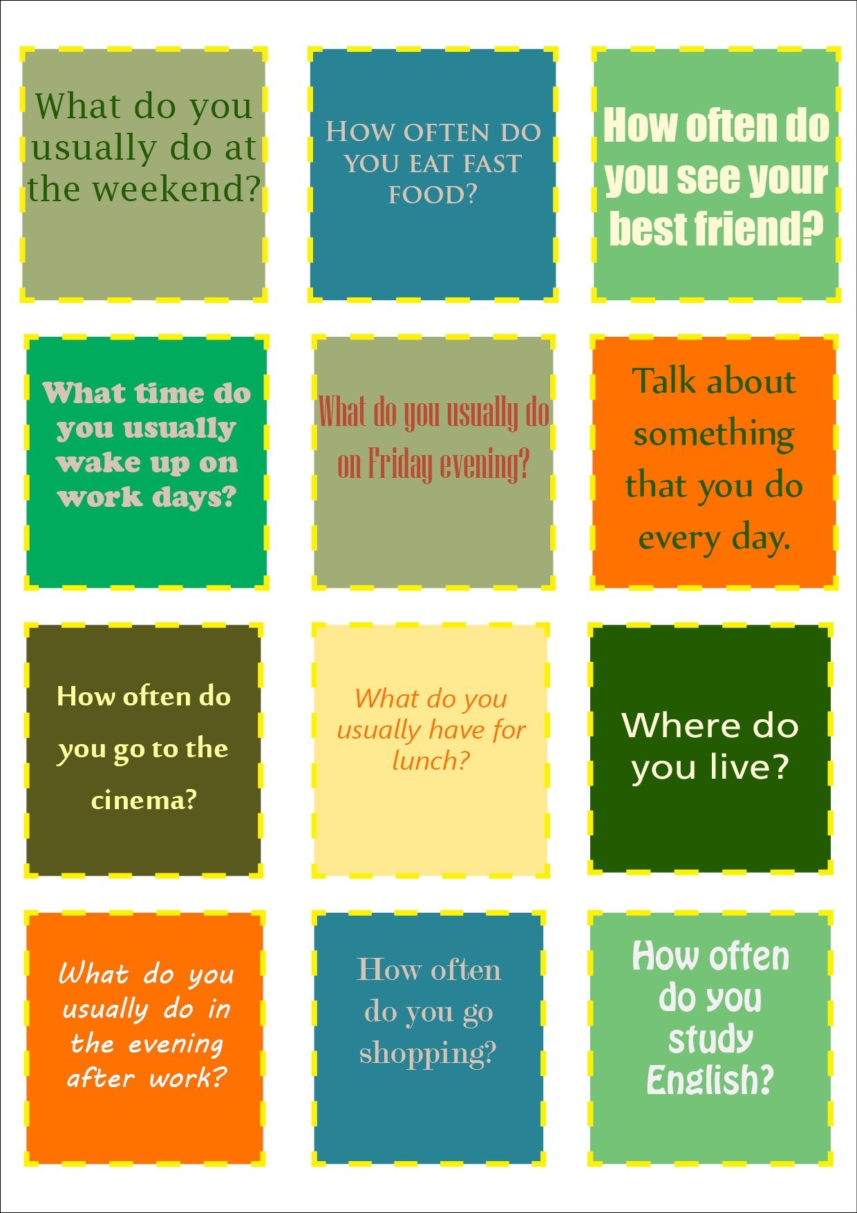 Conversation Topic Cards Printable For Kids Tedy Printable Activities
