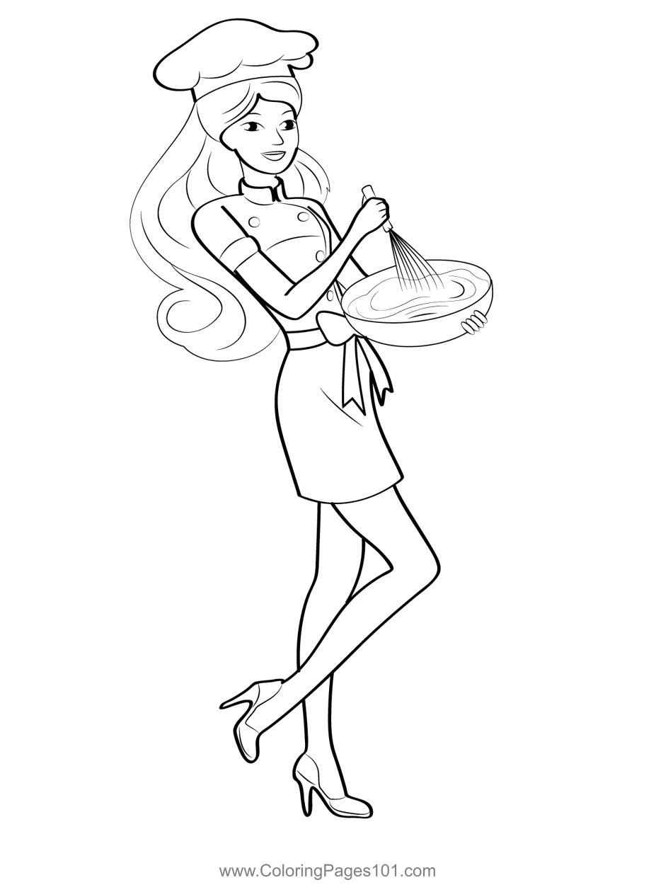 barbie coloring page free