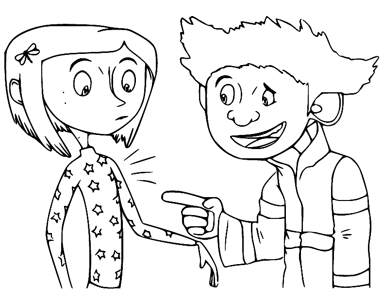 Coraline Feeling Angry Free Printable Coloring Pages