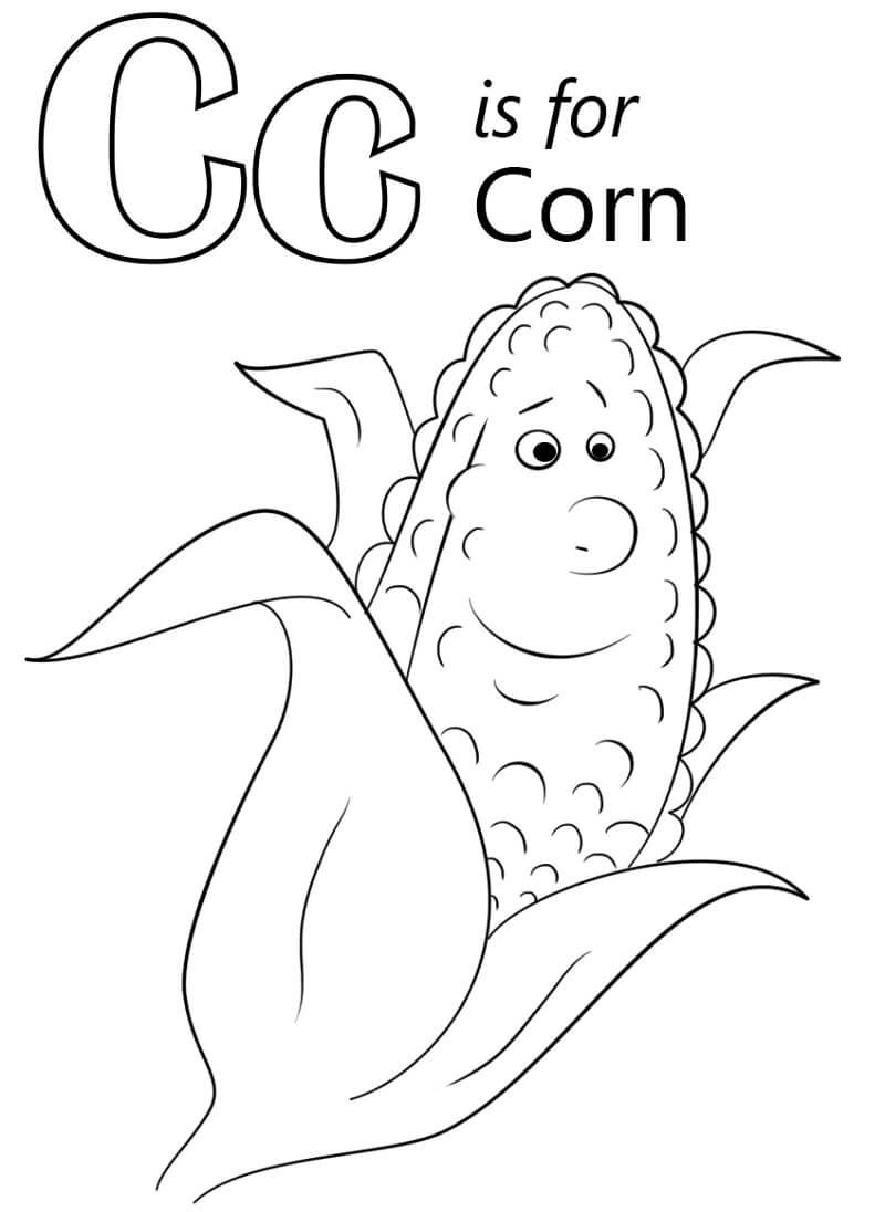 Corn Letter C Coloring Page Free Printable Coloring Pages For Kids