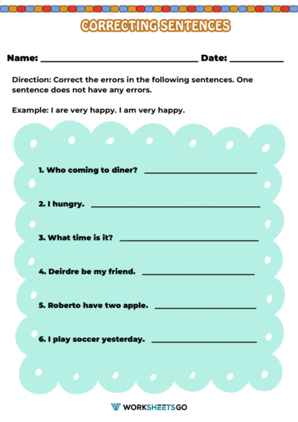 Correcting Sentences Worksheets WorksheetsGO