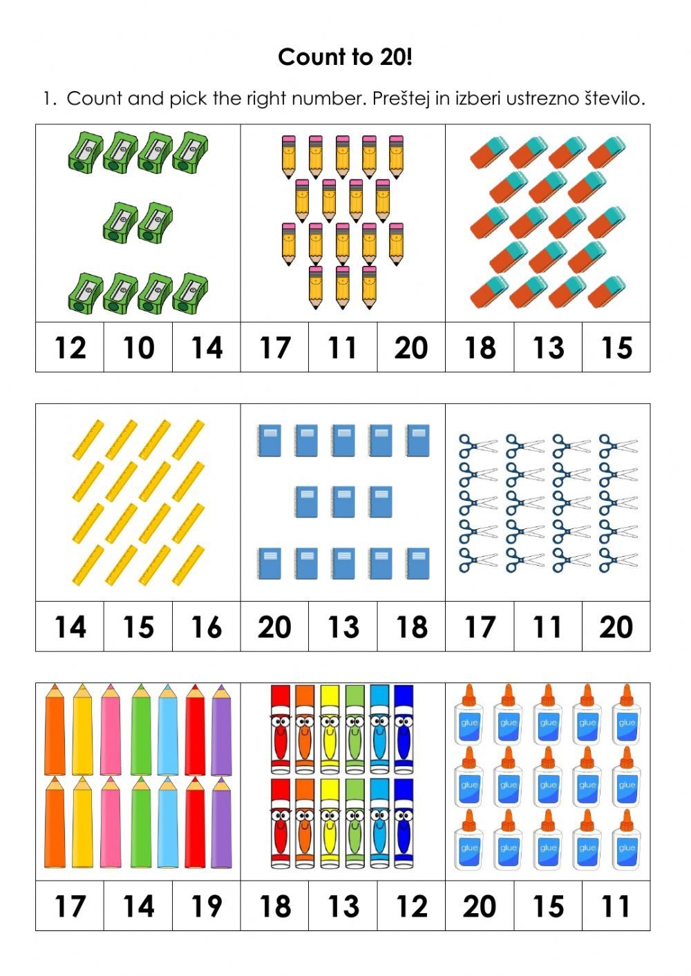 Counting Objects 1 20 Worksheets Pdf CountingWorksheets