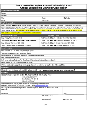 Craft Fair Application Template Fill And Sign Printable Template 