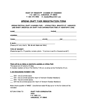 Craft Fair Application Template Fill And Sign Printable Template