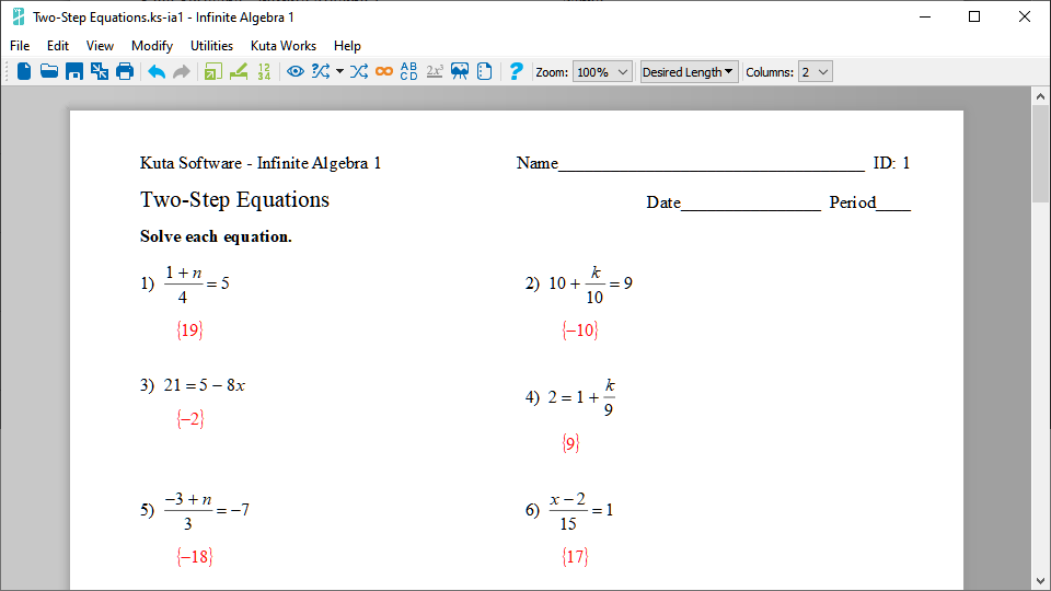 Create Custom Pre Algebra Algebra 1 Geometry Algebra 2 Worksheets