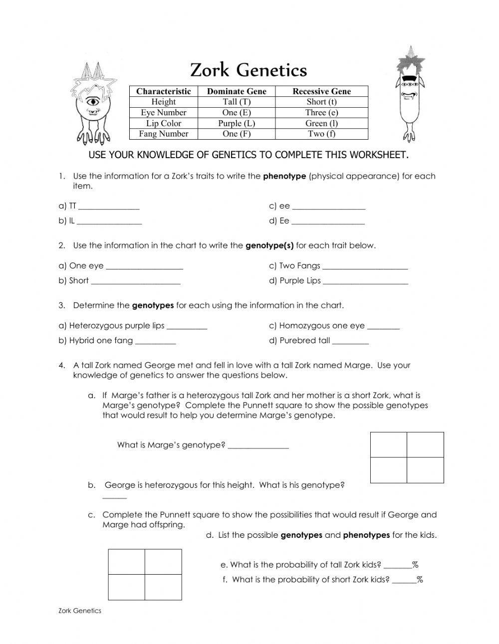 Create The Kids Genetics Activity Worksheet 6 8 Grade Worksheets 