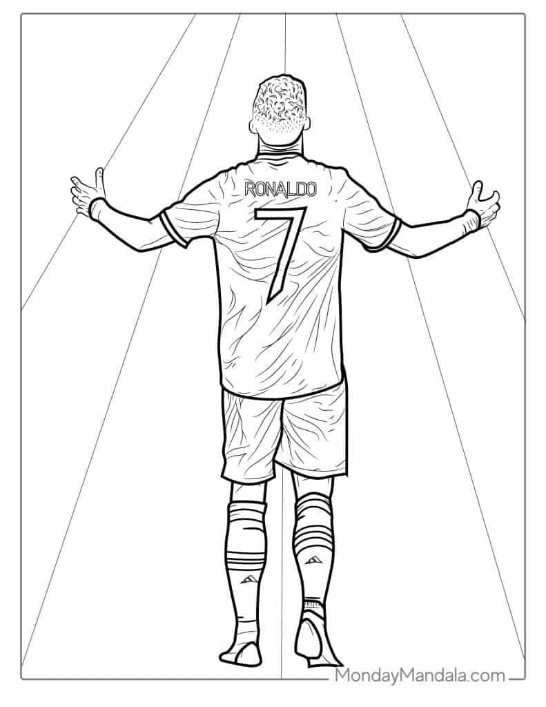 Cristiano Ronaldo Coloring Pages Coloring Nation