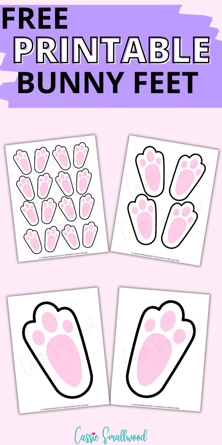 Cute Easter Bunny Feet Printable Template FREE Easter Bunny Tracks