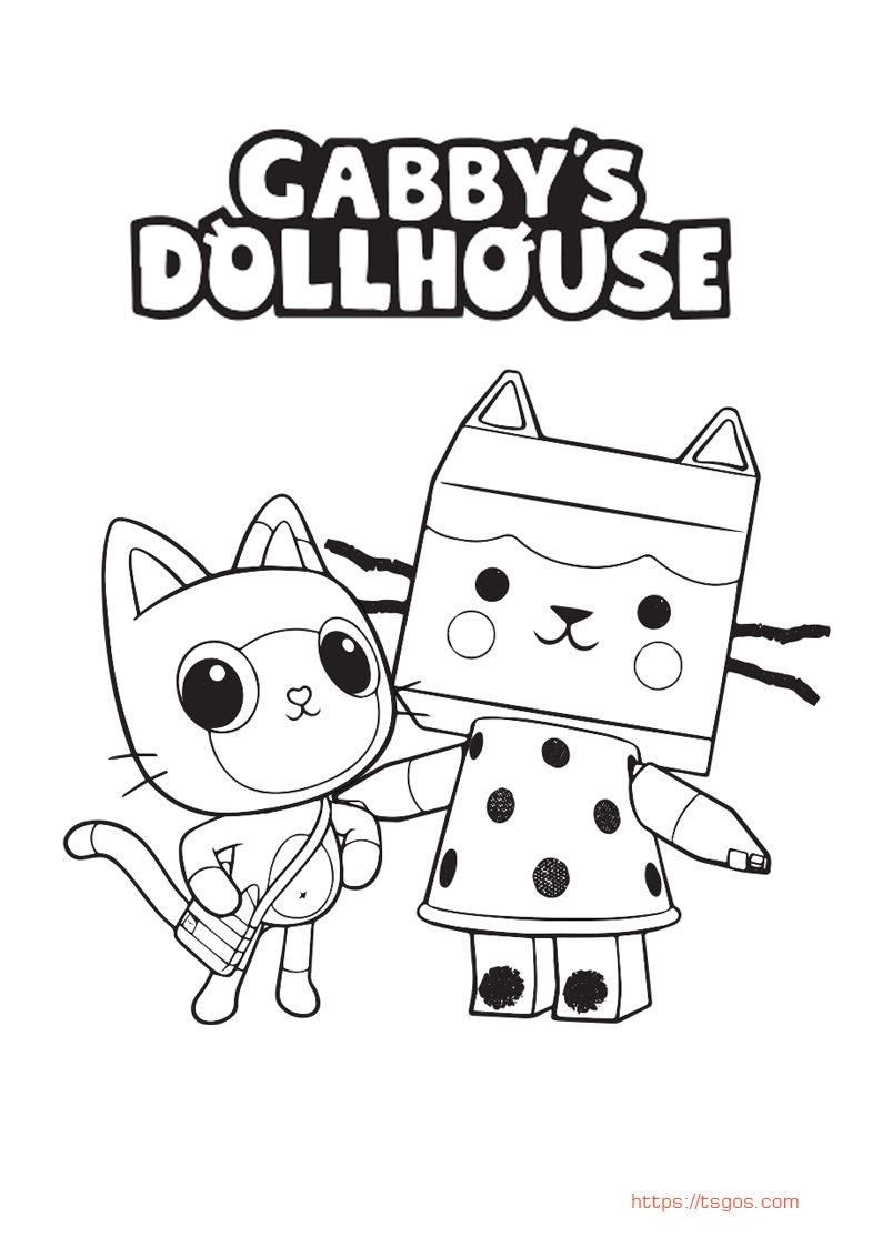 Cute Gabby 39 s Dollhouse Coloring Page For Kids Doll House Coloring