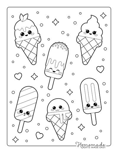 ice cream coloring pages free printable