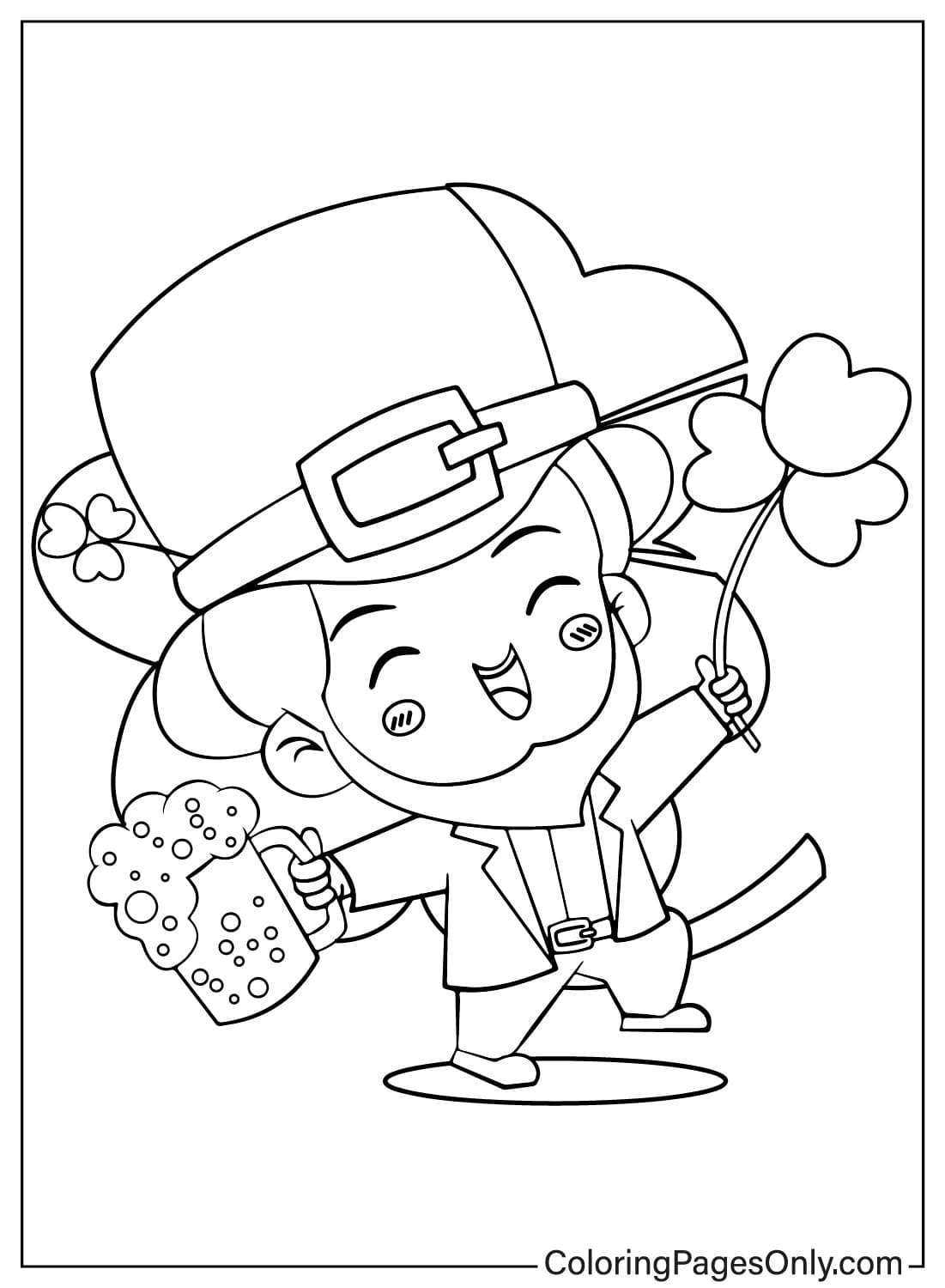 Cute Leprechaun Coloring Page Free Printable Coloring Pages