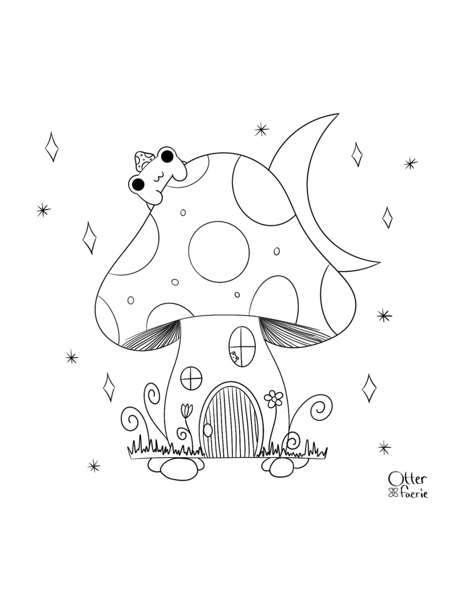 Cute Mushroom Frog Coloring Page Cute Coloring Page Mushroom Frog 